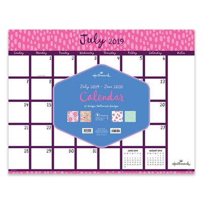 July 2019 - June 2020 TF Publishing 22 x 17 Large Desk Pad Monthly Calendar, Pretty Patterns (20-8145a)