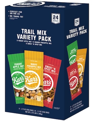Kars Variety Trail Mix, 1.75 oz., 24 Bags/Pack (KAR08361)