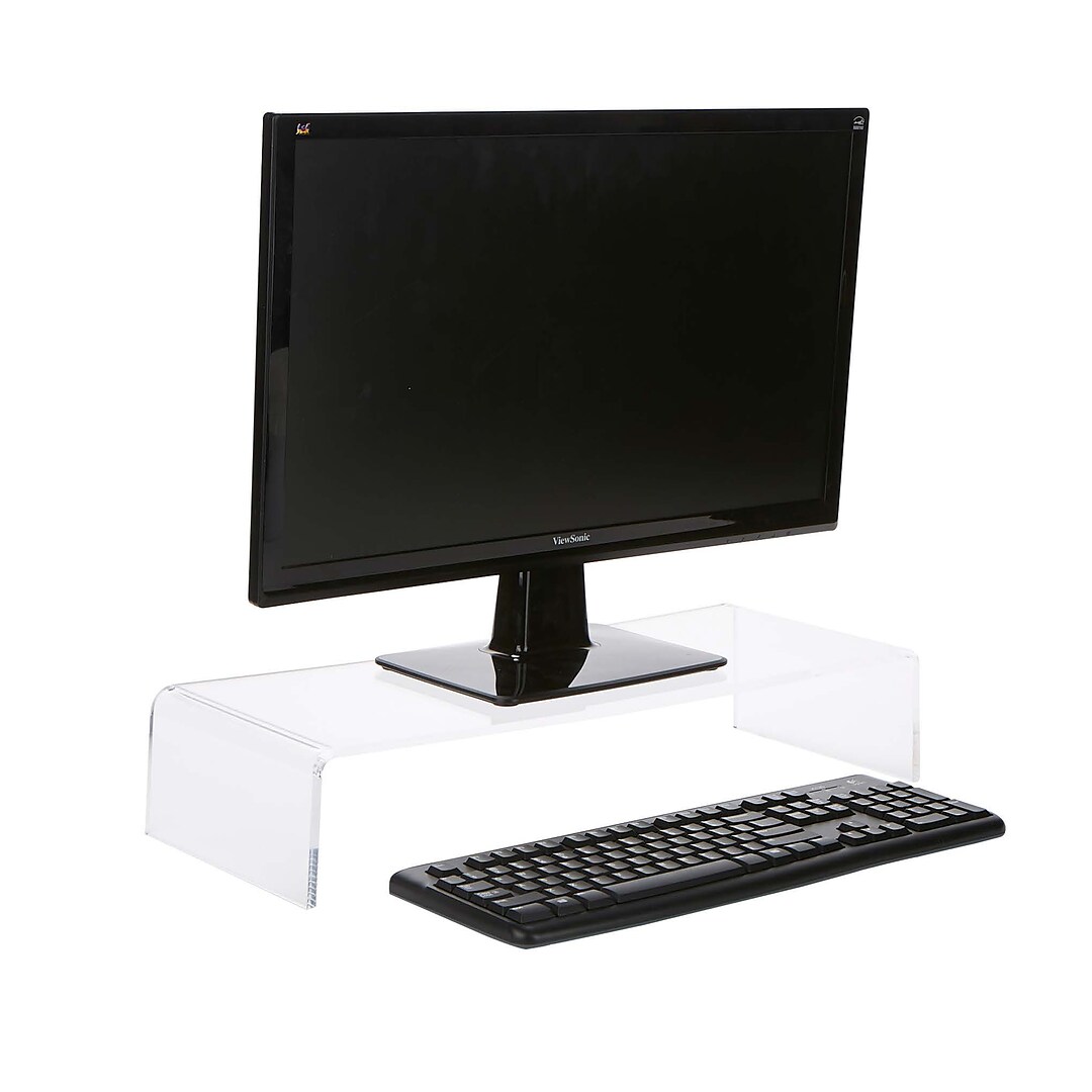 Mind Reader Acrylic Monitor Stand Durable Monitor Riser For Computer Laptop Imac Dell Printer S Quill Com