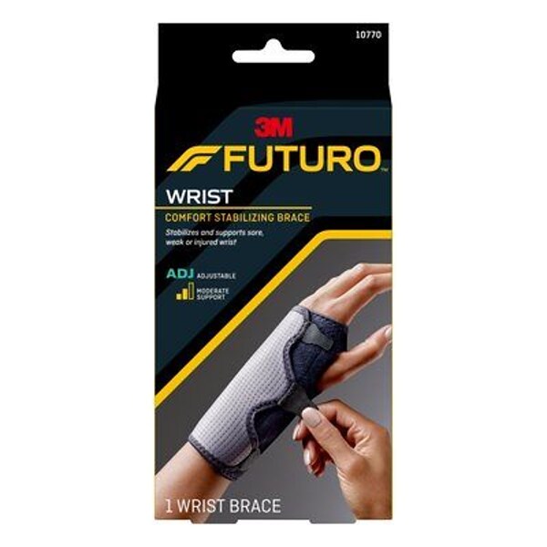 3M FUTURO Reversible Splint Wrist Brace, Adjustable, Black/Gray