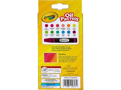 Crayola Neon Oil Pastels Crayons, 12/Box (52-4613)