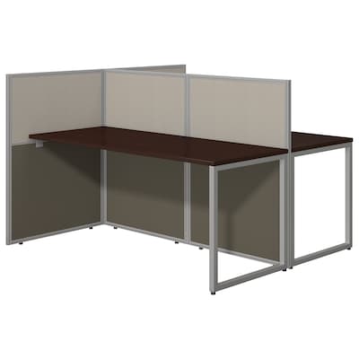Bush Business Furniture Easy Office 60W 2 Person Back to Back Cubicle Workstation, Mocha Cherry (EO