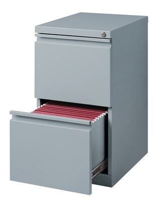 Hirsh Metal File Cabinet with Wheels, 20" Deep, Platinum (21857)