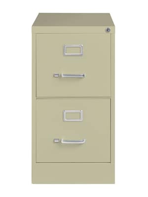 2-Drawer Vertical File Cabinet, Letter-Size, Putty, 22 Deep (17889)