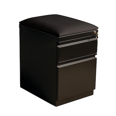 Hirsh 20" File Cabinet with  Seat and Wheels, 2 Drawers, Black (19333)