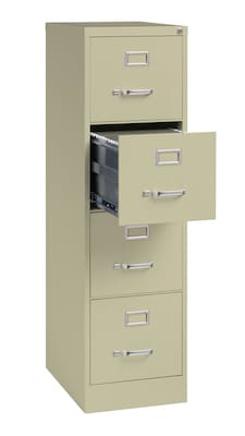 Hirsh 22" Commercial Grade 4-Drawer Vertical File Cabinet, Letter-Width, Putty (17891)