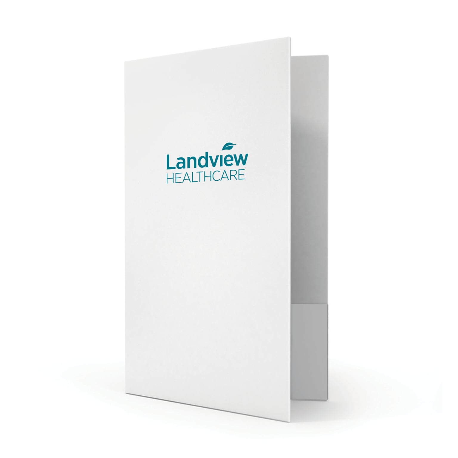 Custom Legal Two Pocket Presentation Folders, 9 x 14.5, White Smooth 80#, 1 Standard Ink, 50/Pack