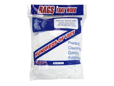 Monarch Brands Hundreds Of Uses Cotton Rags, White, 10/Carton (N090-W43-1)