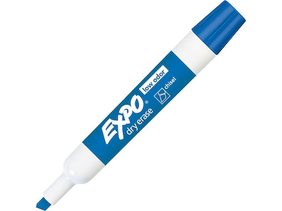 Expo Dry Erase Markers, Chisel Tip, Blue, 12/Pack (80003)