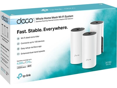 TP-LINK Deco M4 Dual Band Mesh Wifi Router, White/Black, 3/Pack (Deco M4  3-Pack) | Quill.com