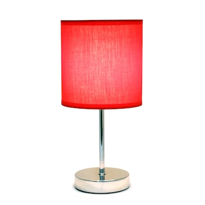 All the Rages Simple Designs LT2007-RED Chrome Table Lamp Shade, Red