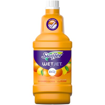 Swiffer WetJet Multi-Purpose Floor and Hardwood Liquid Cleaner Solution Refill, Sweet Citrus & Zest Scent, 42.2 fl oz (91228)