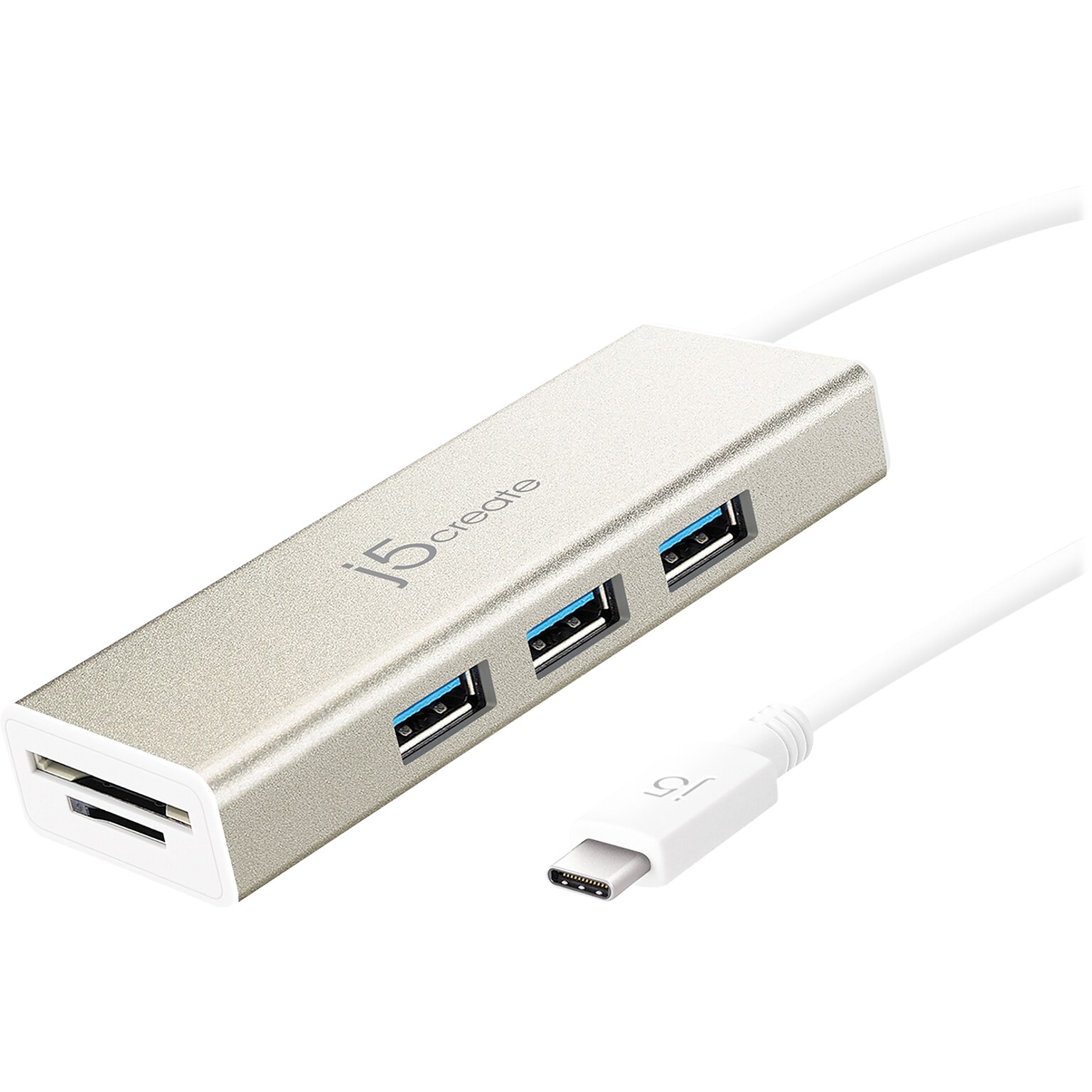 j5create 3-Port USB-C Hub, Silver (JCH347)