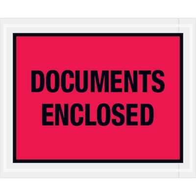 Tape Logic® Documents Enclosed Envelopes, 4 1/2 x 5 1/2, Red, 1000/Case (PL438)
