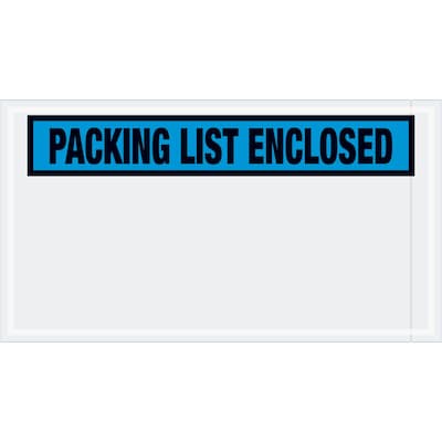 Tape Logic® Packing List Enclosed Envelopes, 5 1/2 x 10, Blue, 1000/Case (PL431)