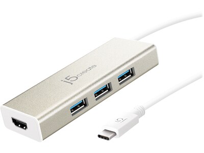 j5create 3-Port USB 3.0 Hub, Silver (JCH451)