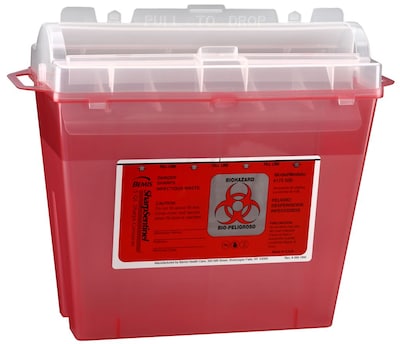 Bemis Sharps Container, 5 Quart, Red, Box of 32 (175030-32)