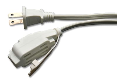 GoGreen Power 6' Extension Cord, 3-Outlet, 16 AWG, White (GG-24706-10)