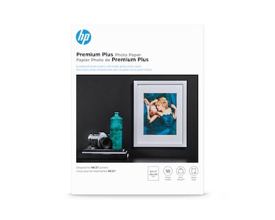HP Premium Plus Glossy Photo Paper, 8.5 x 11, 50 Sheet/Pack (CR664A)