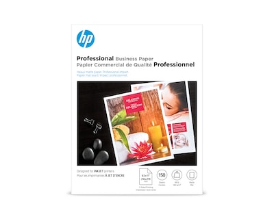 HP Professional Matte Business Paper, 8.5 x 11, 150 Sheet/Pack (CH016A)