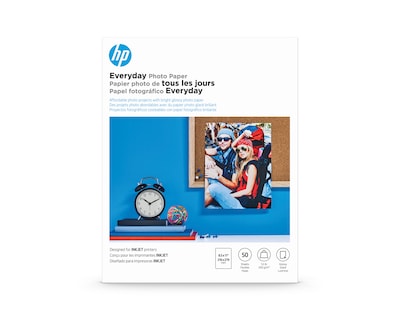 HP Everyday Glossy Photo Paper, 8.5 x 11, 50 Sheet/Pack (Q8723A)
