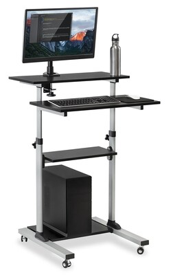 Mount It Rolling Sit Stand Computer Workstation Height