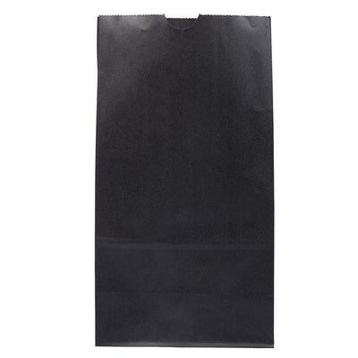 JAM Paper Kraft Lunch Bags, Large, 6" x 11" x 3.5", Black, 25/Pack (692KRBL)
