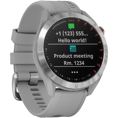 Garmin Approach S40 GPS Golf Smartwatch, Stainless Steel with Powder Gray  Band (010-02140-00) | Quill.com