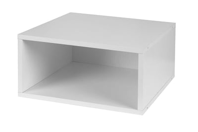 Niche Cubo Half Size Stackable Storage Cube, White Wood Grain (PC1206WH) |  Quill.com