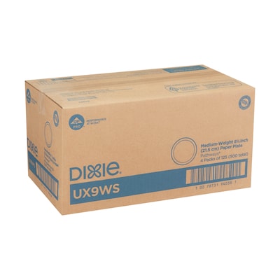 Dixie Disposable Paper Plates, 8.5 in, 200 Count, Size: 8 - 9
