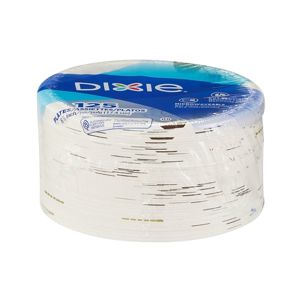 Dixie Pathways Medium-Weight Paper Plates, 6 7/8, 125/Pack (UX7WS