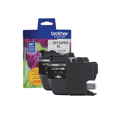 Photo 1 of Brother LC3013BK Black High Yield Ink Cartridge, 2/Pack (LC30138PKS)