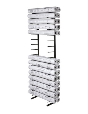 12 Slots Blueprint Storage Rack Roll File Holder Metal Blueprint Storage  Cart