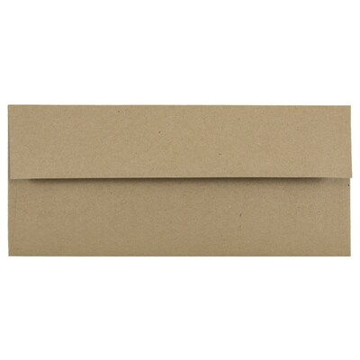 JAM Paper Open End #10 Kraft Business Envelope, 4 1/8 x 9 1/2, Brown Kraft, 50/Pack (6314842I)
