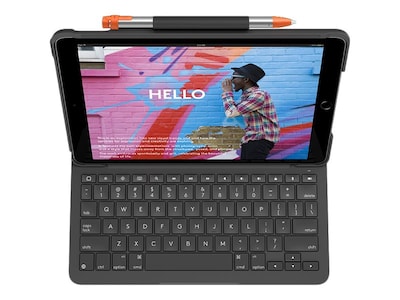 Logitech 920-009473 Slim Folio Plastic Keyboard Case for 10.2" iPad,  Graphite | Quill.com