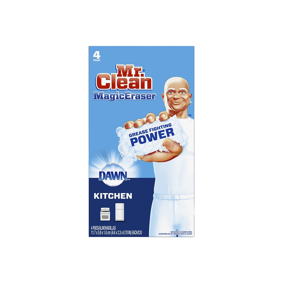 Mr. Clean Magic Eraser Kitchen White Scouring Pad, 4/Pack (51107) |  Quill.com