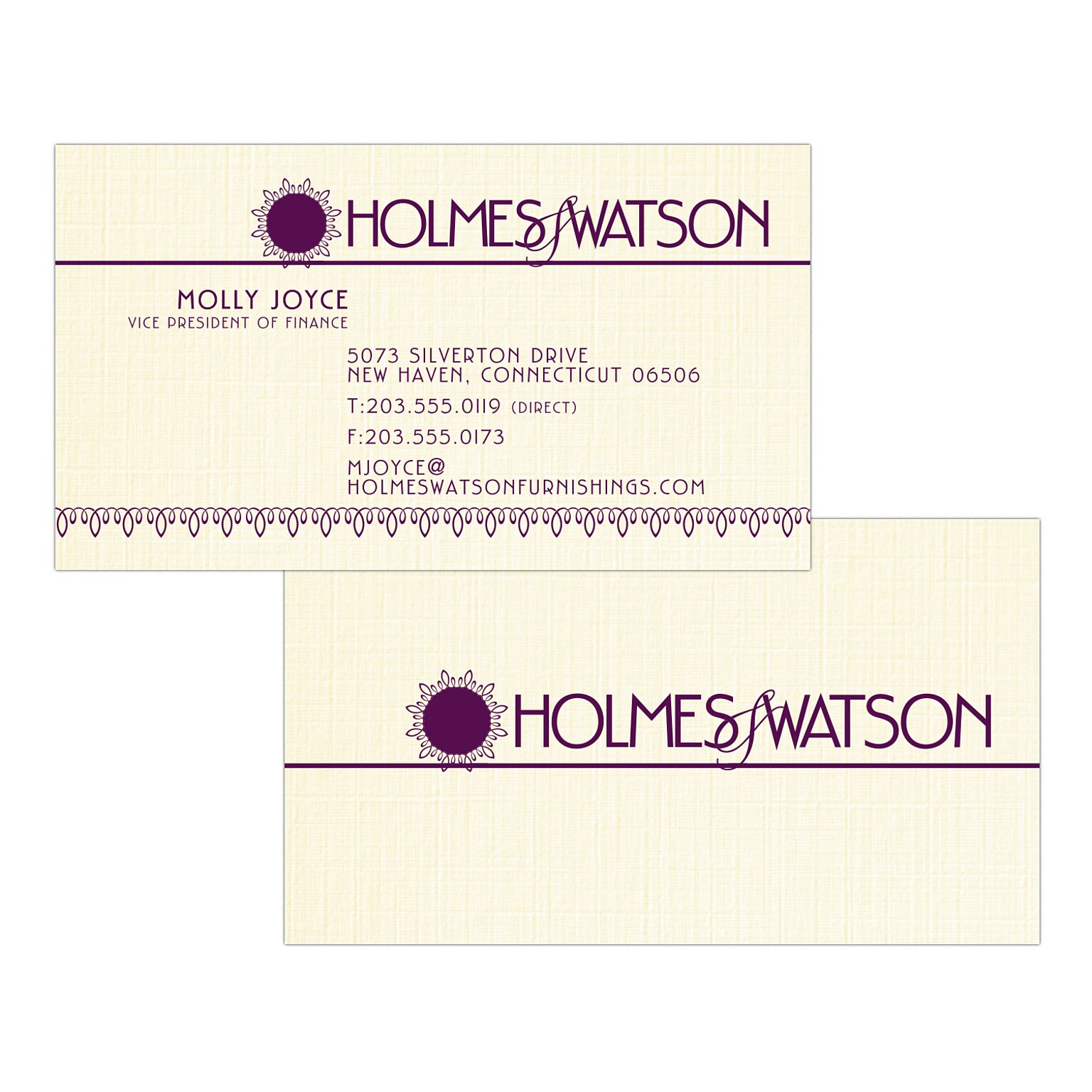 Custom 1-2 Color Business Cards, CLASSIC® Linen Natural White 80#, Flat Print, 1 Custom Ink, 2-Sided, 250/PK