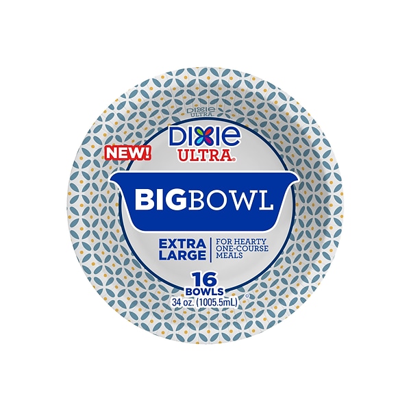 Dixie Ultra Big Bowl Paper Standard, 34 Oz., Multicolor, 16/Pack  (16223/01C) | Quill.com