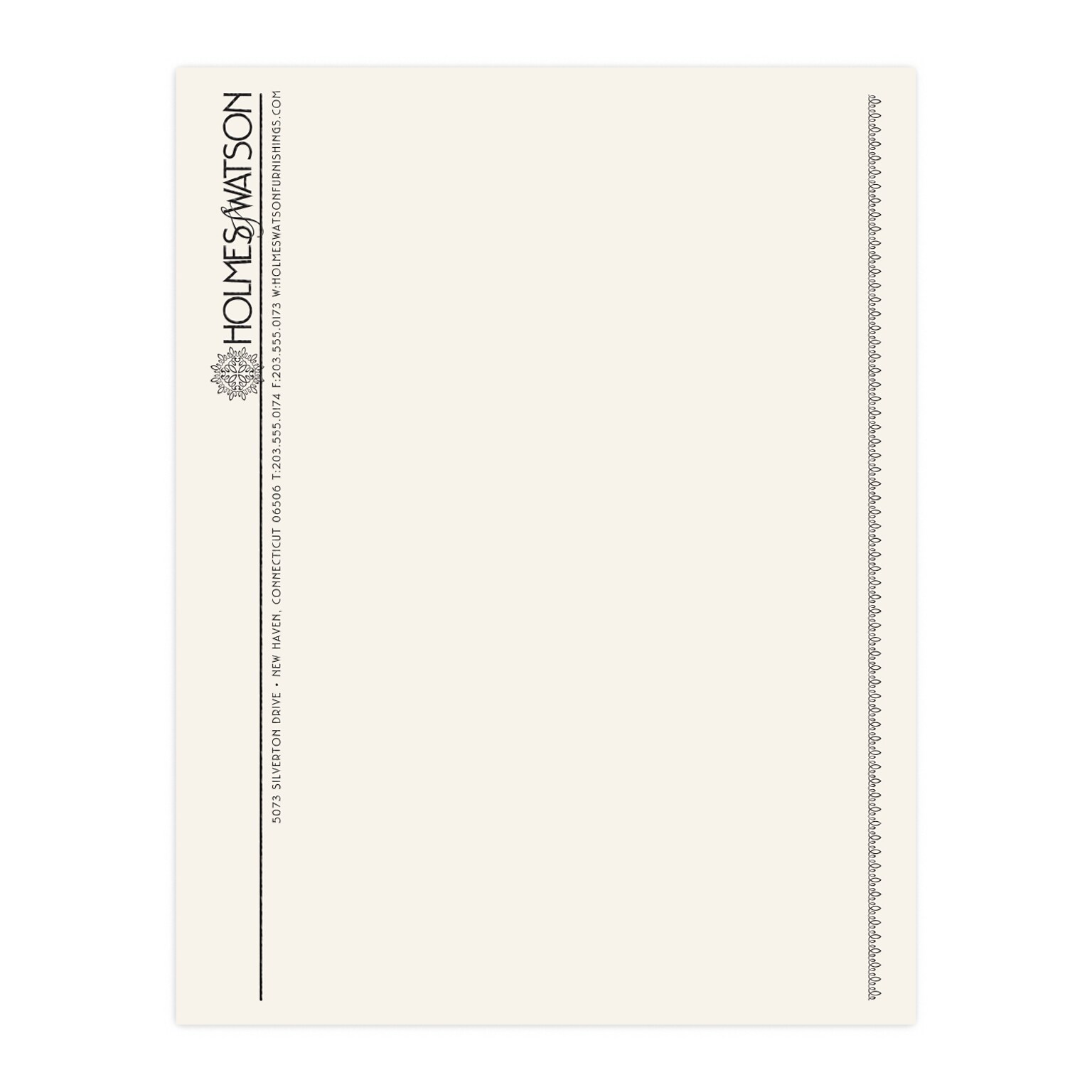 Custom 1 & 2 Color Letterhead, 8.5 x 11, ENVIRONMENT® Natural White 24# Stock, 1 Standard Ink, Raised Print