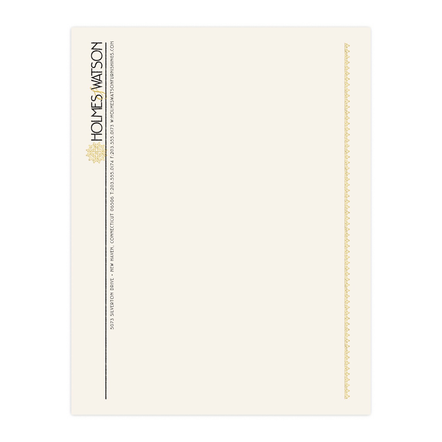 Custom 1 & 2 Color Letterhead, 8.5 x 11, ENVIRONMENT® Natural White 24# Stock, 1 Standard and 1 Custom Inks, Raised Print