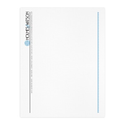 Custom 1 & 2 Color Letterhead, 8.5 x 11, CLASSIC® Laid Solar White 24# Stock, 2 Standard Inks, Fla