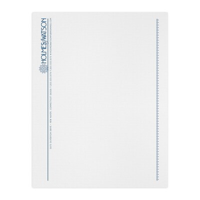 Custom 1 & 2 Color Letterhead, 8.5 x 11, CLASSIC® Laid Antique Gray 24# Stock, 1 Custom Ink, Flat