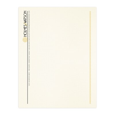 Custom 1 & 2 Color Letterhead, 8.5 x 11, CLASSIC® Laid Natural White 24# Stock, 1 Standard and 1 C