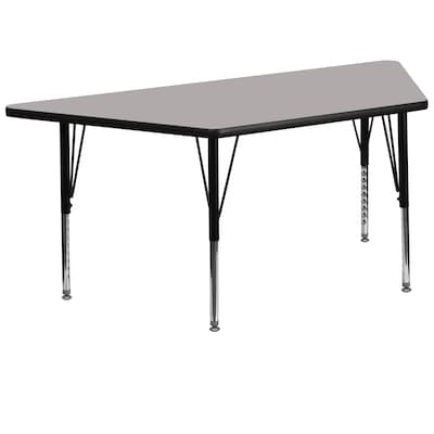 Flash Furniture Wren Trapezoid Activity Table, 29 x 57, Height Adjustable, Gray (XUA3060TRAPGYHP)