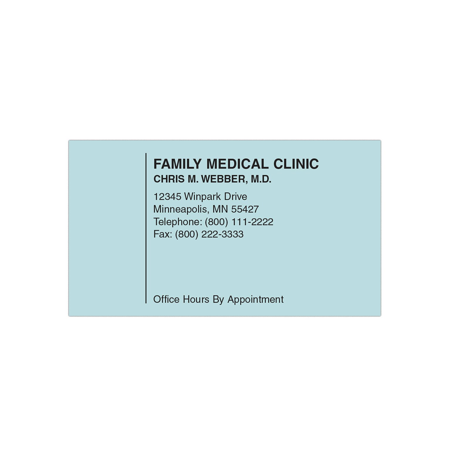 Custom 1-2 Color Appointment Cards, Blue Index 110# Cover Stock, Flat Print, 1 Standard Ink, 1-Sided