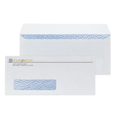 Custom #10 Peel and Seal Window Envelopes with Security Tint, 4 1/4x9 1/2, 24# White Wove, 1 Std a
