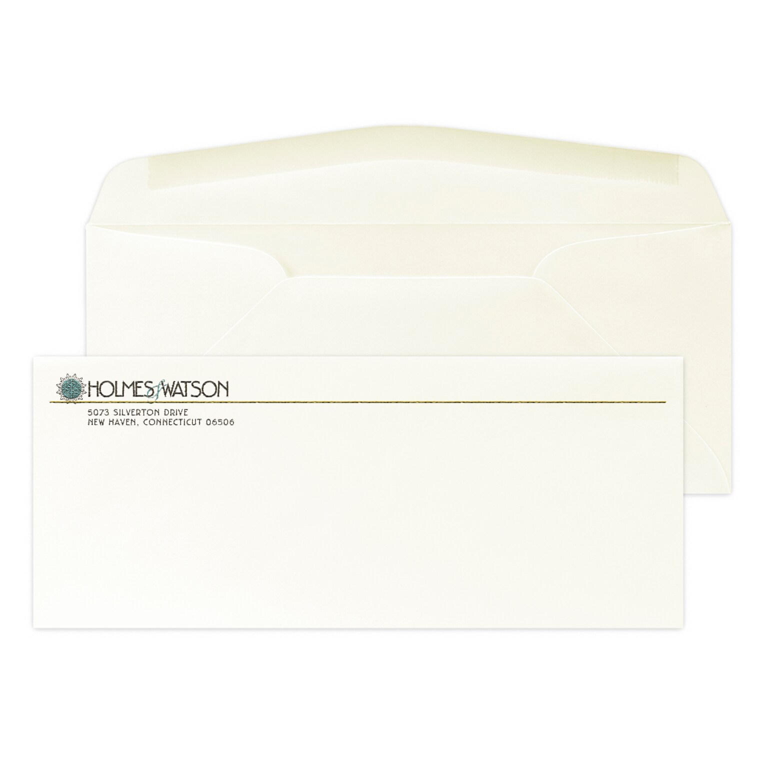 Custom Full Color #10 Stationery Envelopes, 4 1/4 x 9 1/2, 80# CLASSIC® CREST Natural White Text, Raised Ink, 250 / Pack