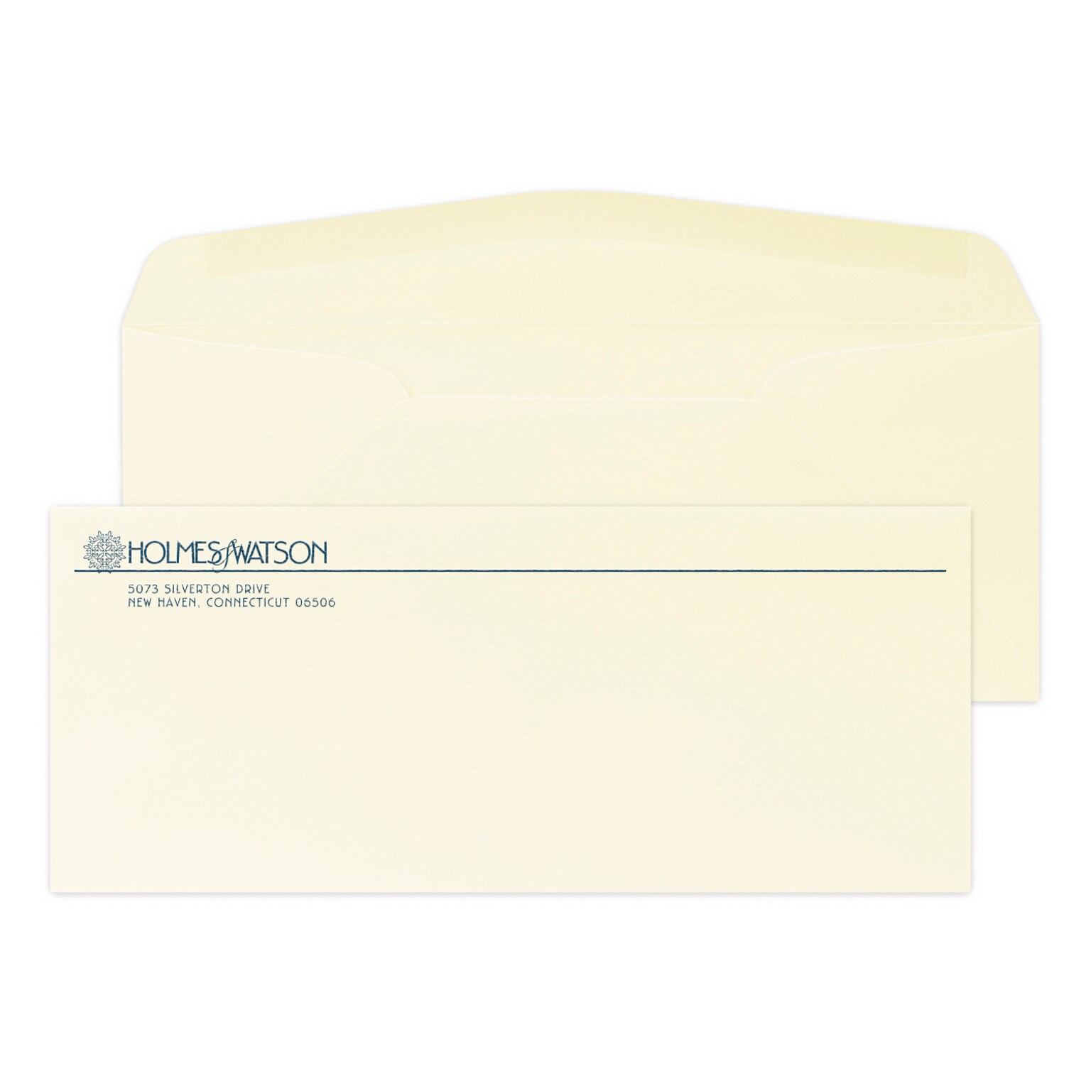 Custom #10 Stationery Envelopes, 4 1/4 x 9 1/2, 24# CLASSIC® LAID Baronial Ivory, 1 Custom Raised Ink, 250 / Pack