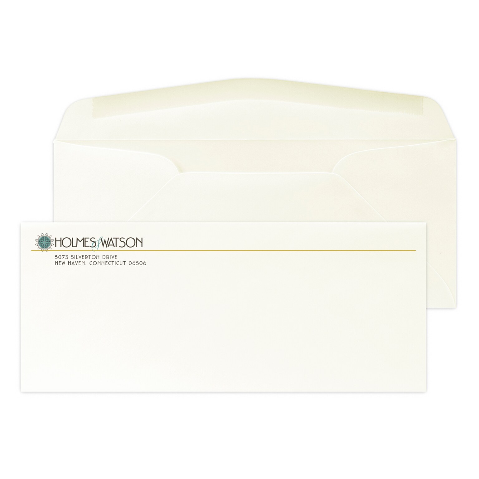 Custom Full Color #10 Stationery Envelopes, 4 1/4 x 9 1/2, 24# CLASSIC® CREST Natural White, Flat Ink, 250 / Pack