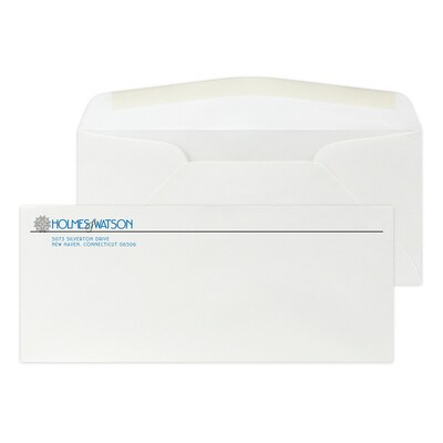 Custom #10 Stationery Envelopes, 4 1/4 x 9 1/2, 24# ENVIRONMENT® White Recycled, 2 Standard Flat I